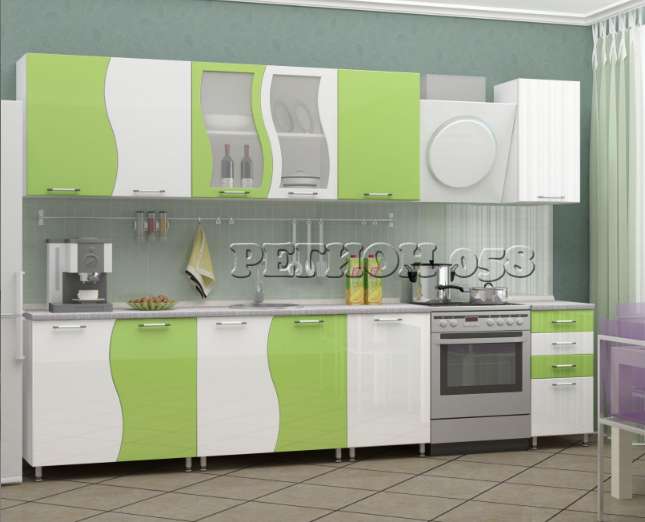 Кухня «Волна» 2,5м и 2,6м (Рег.058) в Нижнем Новгороде фото №3