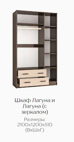Шкаф комбинированный «Лагуна» с зеркалом и без (Тэкс) в Нижнем Новгороде фото №3