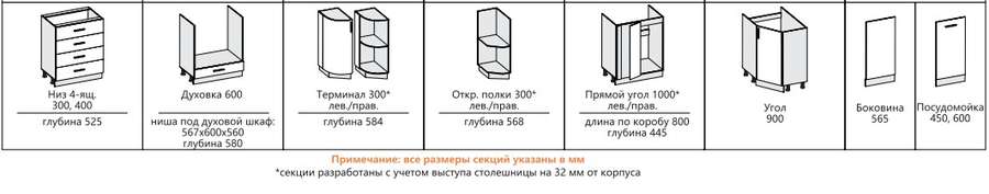 Кухня «РОМБ» вариант-1 (2,4м х 1,7) модульная в Нижнем Новгороде фото №3