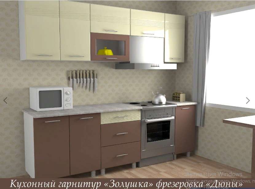 Кухня «Золушка» 1,8 м Глянец с фрезеровкой (Премиум) в Нижнем Новгороде фото №19