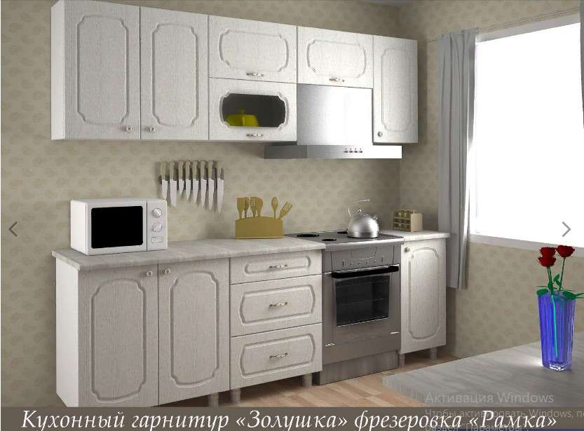 Кухня «Золушка» 1,8 м Глянец с фрезеровкой (Премиум) в Нижнем Новгороде фото №17