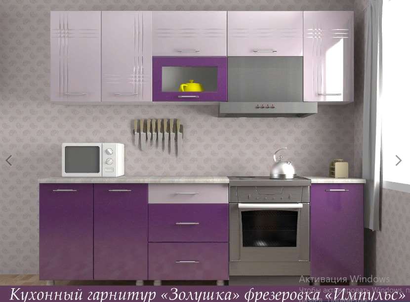 Кухня «Золушка» 1,8 м Глянец с фрезеровкой (Премиум) в Нижнем Новгороде фото №16
