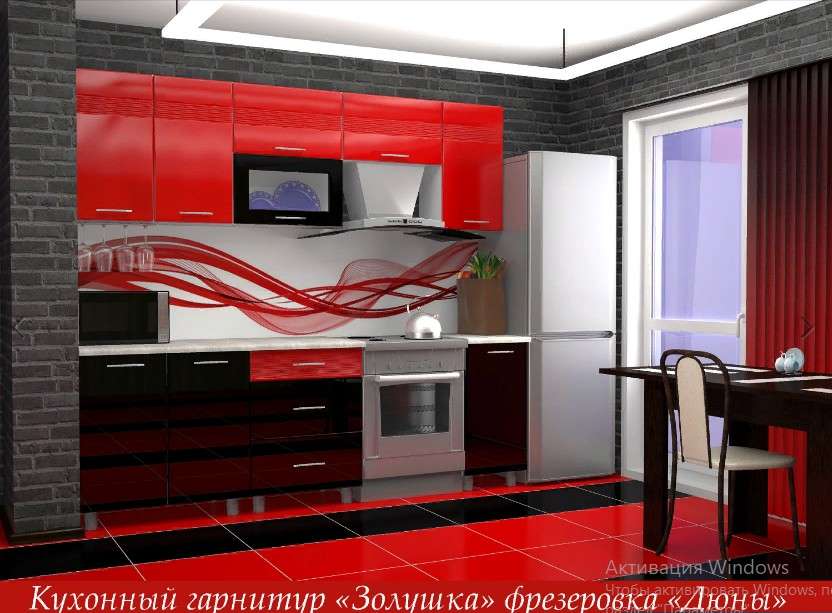 Кухня «Золушка» 1,8 м Глянец с фрезеровкой (Премиум) в Нижнем Новгороде фото №20