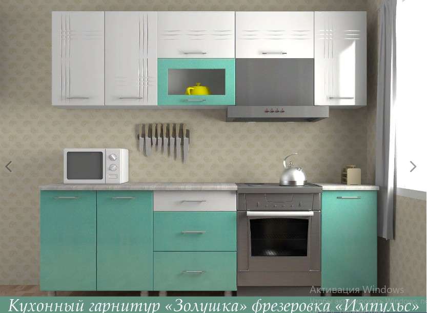 Кухня «Золушка» 1,8 м Глянец с фрезеровкой (Премиум) в Нижнем Новгороде фото №13