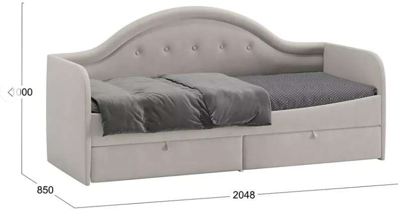 Кровать «Адель» 800 с мягкой спинкой тип 1 (ТриЯ) в Нижнем Новгороде фото №3