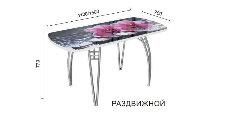 Столы раздвижные стеклянные с фотопечатью (ВВР) в Нижнем Новгороде фото №7