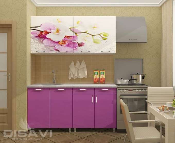 Кухня с фотопечатью «Орхидея» Четыре размера (Дисави) в Нижнем Новгороде фото №2