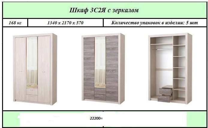 Модульный спальный гарнитур «Октава» комплектация 2 (Памир) в Нижнем Новгороде фото №6