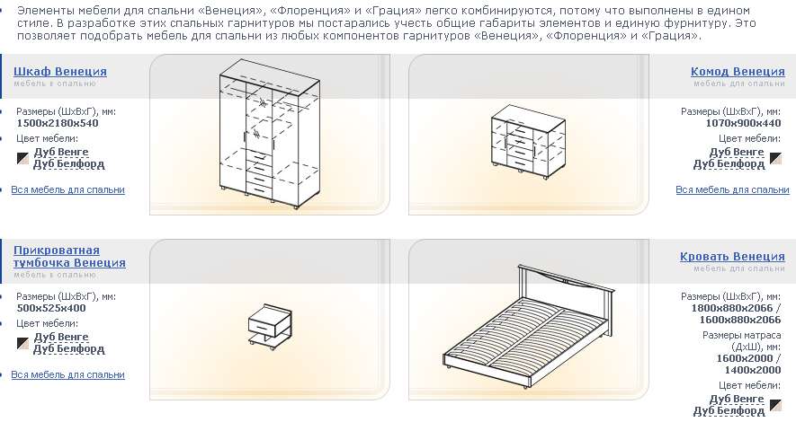 Спальный гарнитур «Венеция» (Пеликан) купить в Нижнем Новгороде
