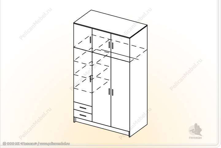 Шкаф Трехстворчатый (Пеликан) в Нижнем Новгороде фото №2