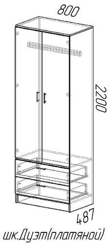 Шкаф 2-х створчатый «ДУЭТ» (Эра) в Нижнем Новгороде фото №3