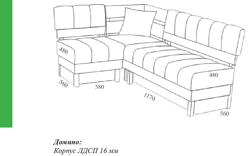 Скамья угловая со спальным местом «Домино» в Нижнем Новгороде фото №4