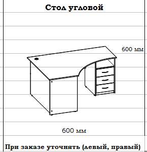 Стол угловой с ящиками АЭ-206 в Нижнем Новгороде фото №2