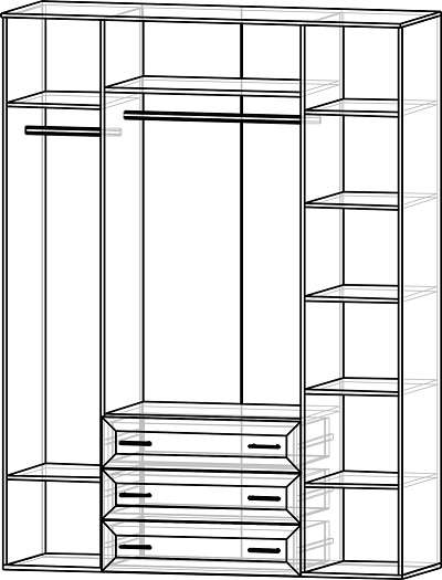 Шкаф 4-х створчатый «Гармония» с зеркалом и без в Нижнем Новгороде фото №4