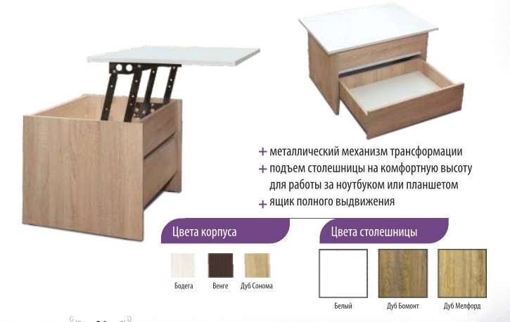 Стол журнальный-трансформер СЖТ-4 Бител в Нижнем Новгороде фото №3