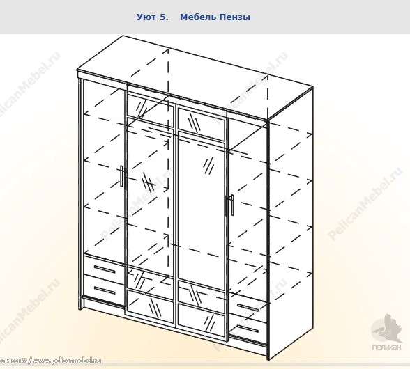 Шкаф-купе «Уют 5» (Пеликан) в Нижнем Новгороде фото №2