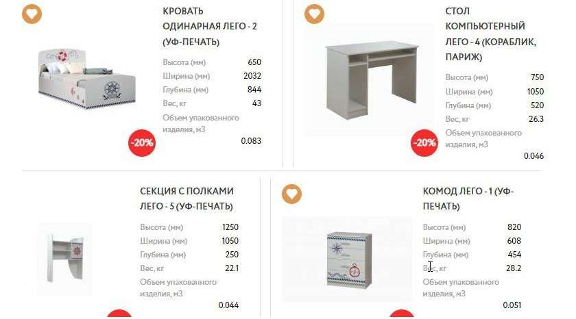 Набор мебели для детской «Лего» Париж в Нижнем Новгороде фото №2