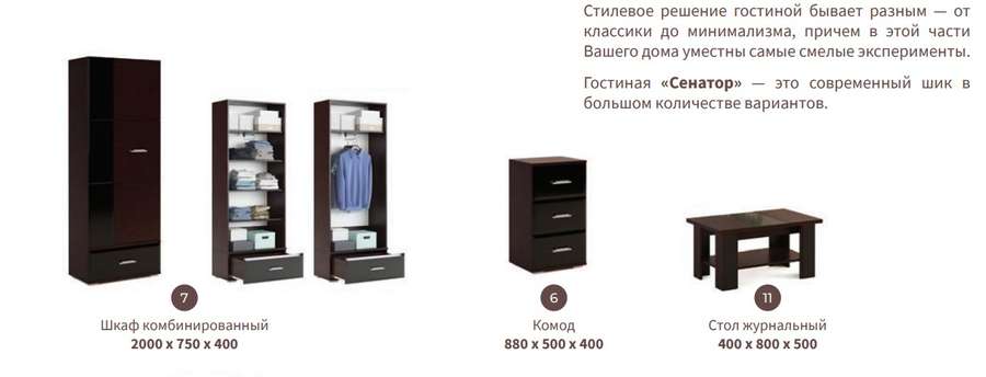 Гостиная «Сенатор» (Комплектация 1) в Нижнем Новгороде фото №4