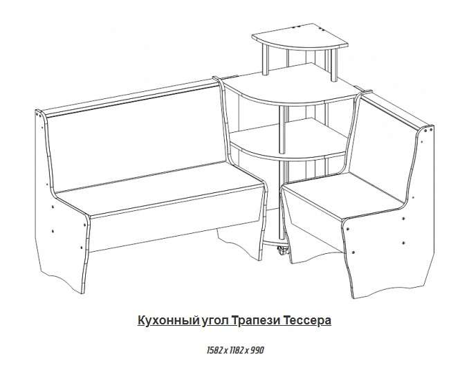 Скамья угловая «Трапези Тэссера» (Атлант) в Нижнем Новгороде фото №2