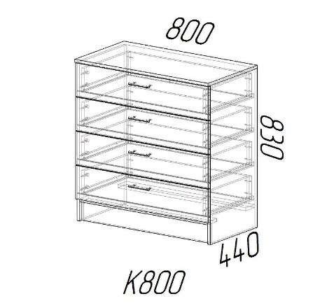 Комод К 800 (Дуб Вотан/Белый) в Нижнем Новгороде фото №2