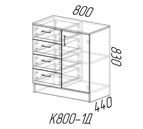 Комод К800-1Дверь (ЛДСП) в Нижнем Новгороде фото №3