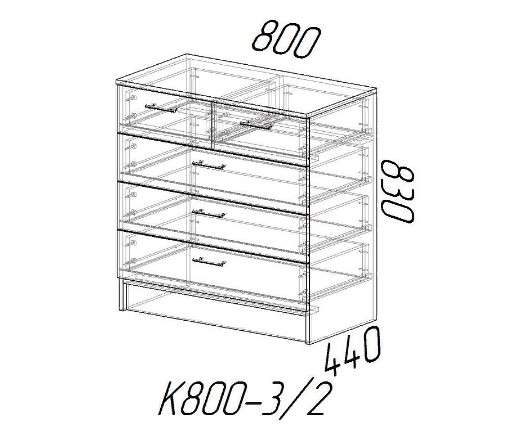 Комод К800-3/2 (ЛДСП) в Нижнем Новгороде фото №3