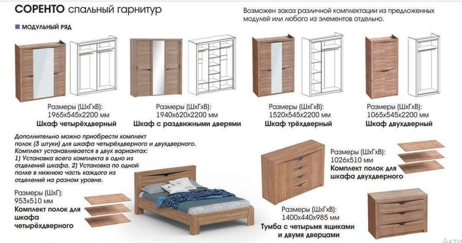 Спальный гарнитур «Сорренто» Дуб стирлинг (Мебельград) в Нижнем Новгороде фото №5