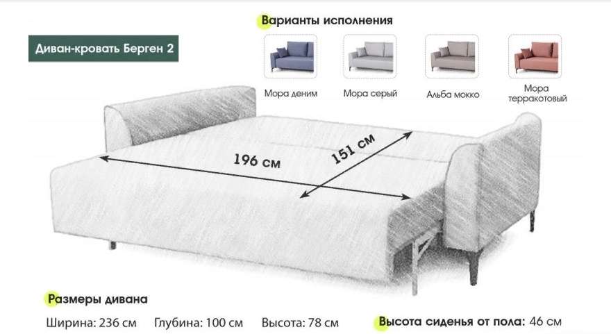 Диван-кровать «Берген 2» (Мебельград) в Нижнем Новгороде фото №5