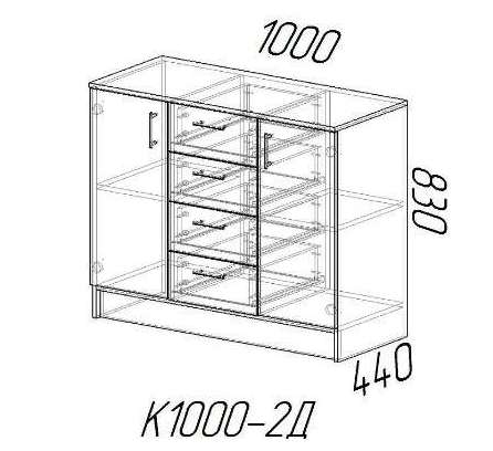 Комод К1000-2 Двери (Белый гладкий) в Нижнем Новгороде фото №2