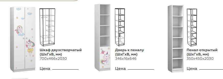 Набор мебели для детской «Кошки Единорожки» в Нижнем Новгороде фото №2