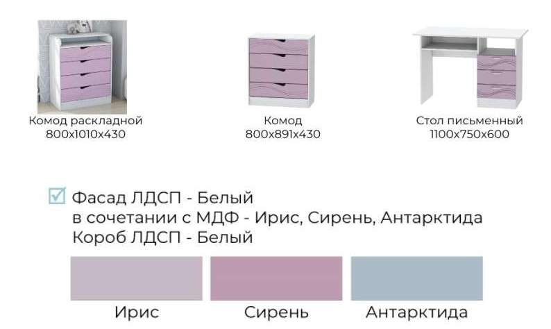 Детская «Бриз» Полосы, МДФ три цветовых решения, Набор 3 в Нижнем Новгороде фото №5