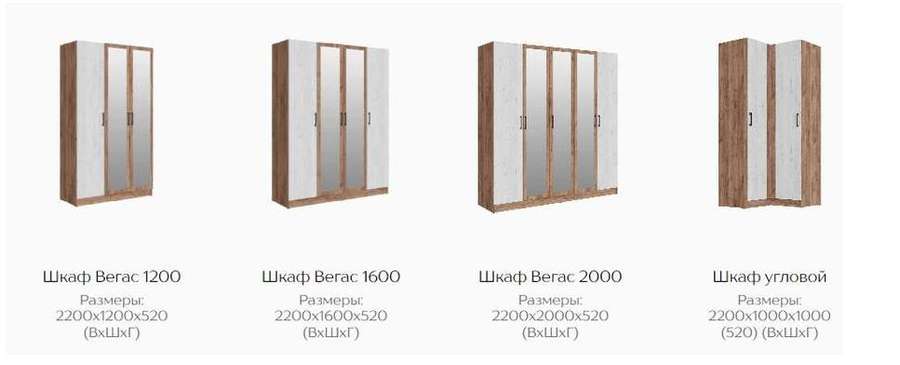 Спальный гарнитур «Вегас» Дуб Крафт Серый/ Цемент, Модульный в Нижнем Новгороде фото №5