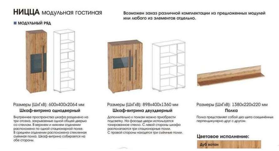 Гостиная «Ницца» Модульная Набор-2 (Мебельград) в Нижнем Новгороде фото №3