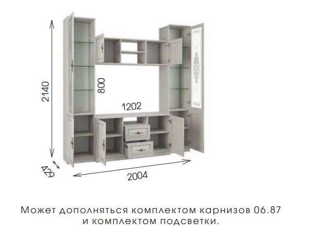 Стенка «Габриэлла» Шкаф комбинированный 06.87 (Олмеко) в Нижнем Новгороде фото №3