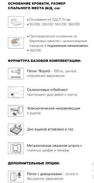 Спальный гарнитур «Аврора» Белый Ателье/Белый (Империал) в Нижнем Новгороде фото №3