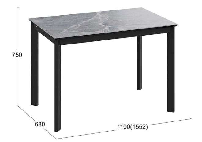 Стол раздвижной «Риттер» Тип 2 Черный муар, Керамика (ТриЯ) в Нижнем Новгороде фото №4