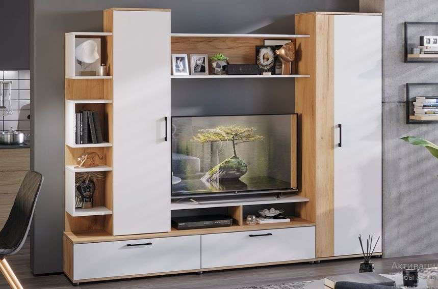 Стенка «Дакота» Дуб Крафт золотой/Антрацит и Белый Ясень (ТриЯ) в Нижнем Новгороде фото №2