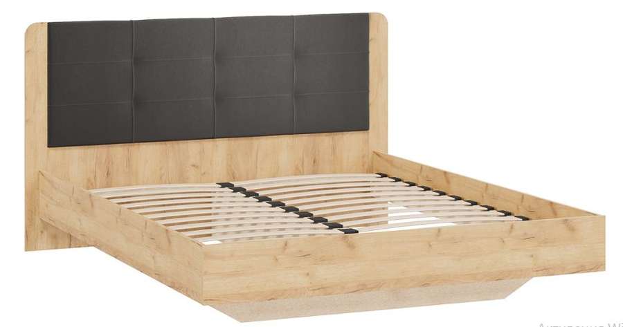 Кровать «Торино» Дуб Крафт золотой, Велюр Confetti Stone (ТриЯ) в Нижнем Новгороде фото №3