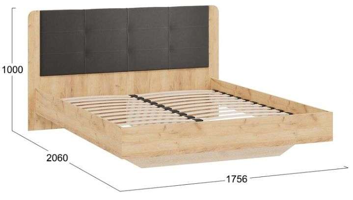 Кровать «Торино» Дуб Крафт золотой, Велюр Confetti Stone (ТриЯ) в Нижнем Новгороде фото №4