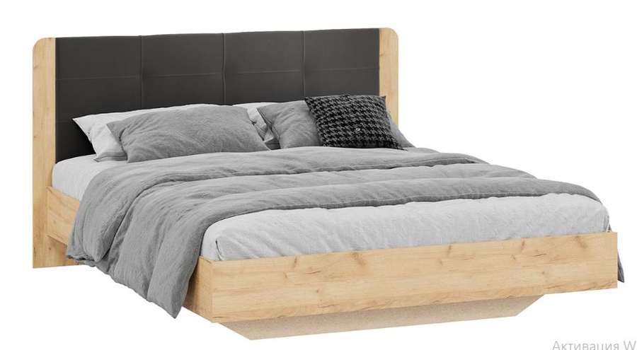 Кровать «Торино» Дуб Крафт золотой, Велюр Confetti Stone (ТриЯ) в Нижнем Новгороде фото №2