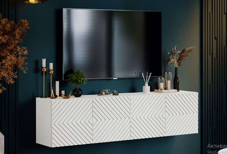 Тумба ТВ «Танго» Белый/Холст белый (ТриЯ) в Нижнем Новгороде фото №1