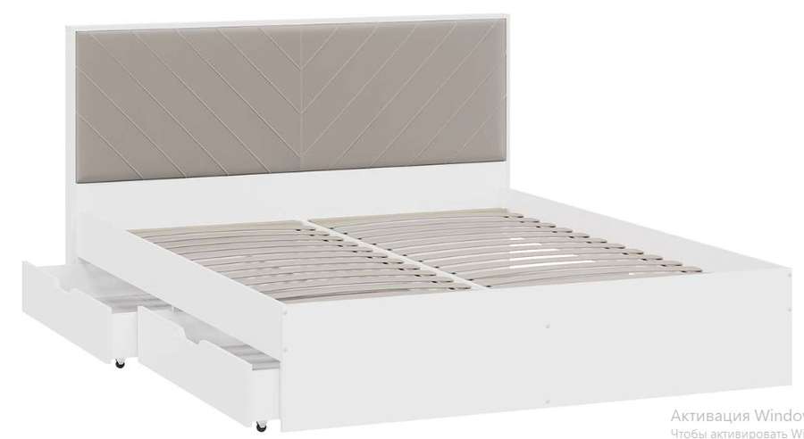 Кровать «Стенли» с ящиками Белый Ясень, Велюр Confetti Smoke в Нижнем Новгороде фото №9