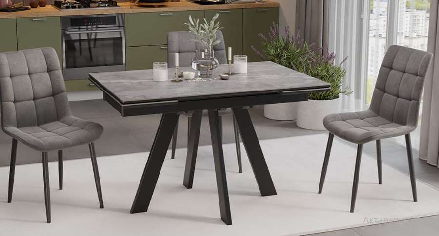 Стол обеденный «Джаггер» Тип 1 Черный муар, Керамика матовая в Нижнем Новгороде фото №2