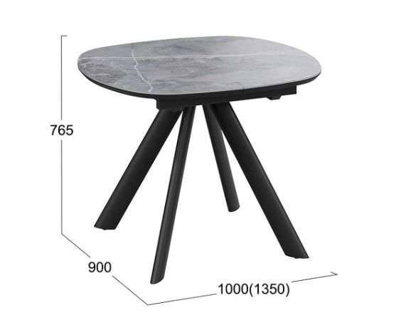 Стол обеденный раздвижной «Найтон» Тип 1 Черный муар, Керамика в Нижнем Новгороде фото №3