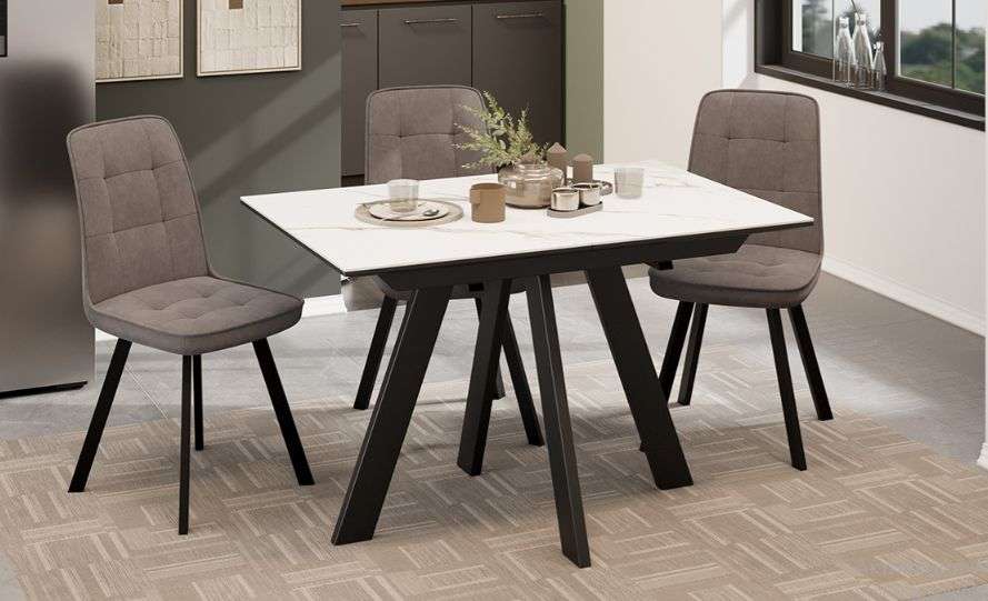 Стол обеденный «Бронкс» Тип 1 Черный муар, Керамика матовая в Нижнем Новгороде фото №1