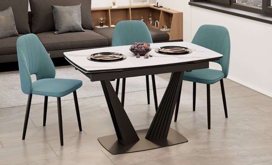 Стол раздвижной «Трэвис» Тип 1 Черный муар, Керамика матовая в Нижнем Новгороде фото №2