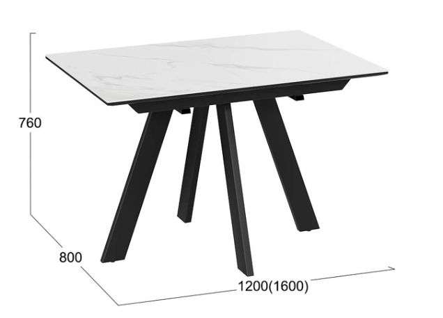 Стол обеденный «Бронкс» Тип 1 Черный муар, Керамика матовая в Нижнем Новгороде фото №4