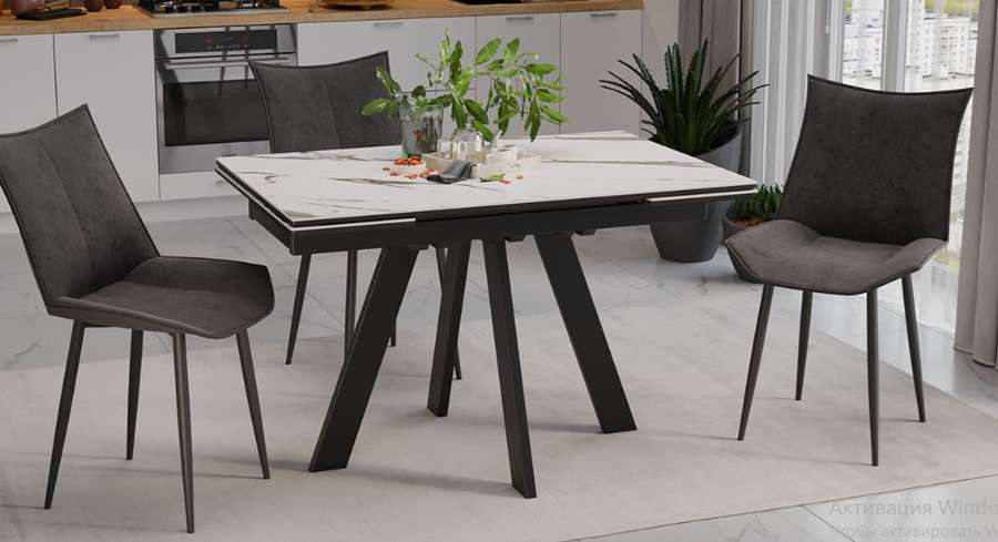 Стол обеденный «Джаггер» Тип 1 Черный муар, Керамика матовая в Нижнем Новгороде фото №1