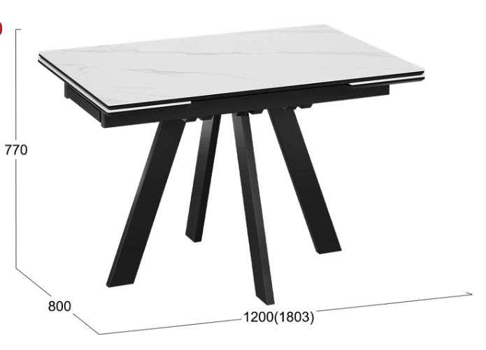 Стол обеденный «Джаггер» Тип 1 Черный муар, Керамика матовая в Нижнем Новгороде фото №4