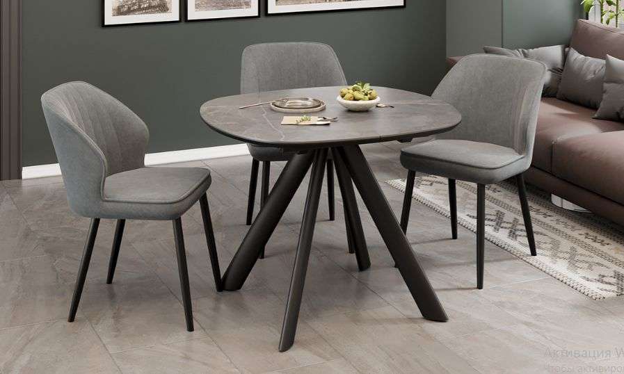 Стол обеденный раздвижной «Найтон» Тип 1 Черный муар, Керамика в Нижнем Новгороде фото №1